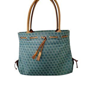 Doony and Bourk Vintage Satchel Blue and Gold